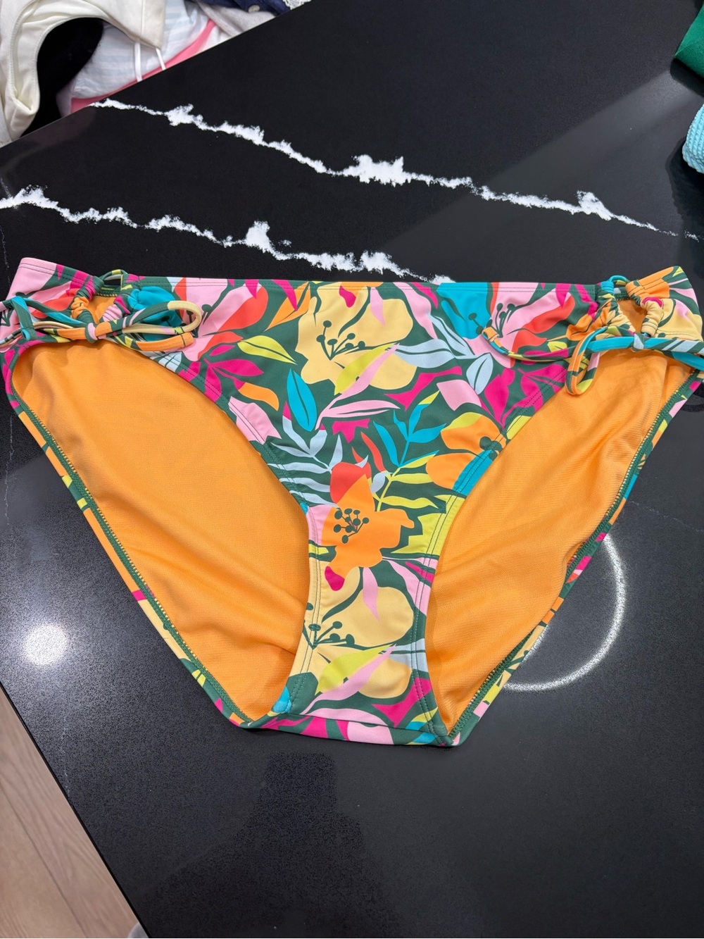 XXL Floral Swim Bottoms - Orange Multi